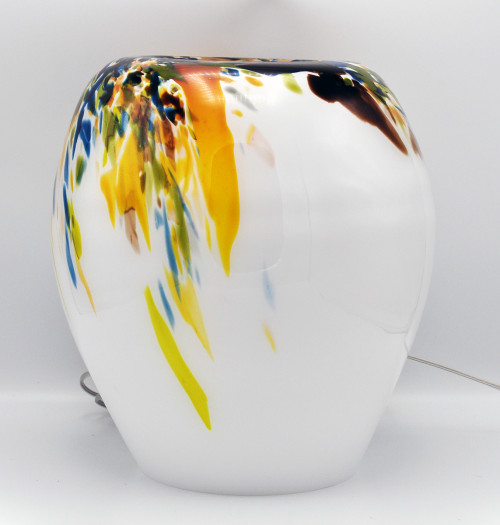 Loranto + Monet, lamp wit-groen-geel, 1x deuk